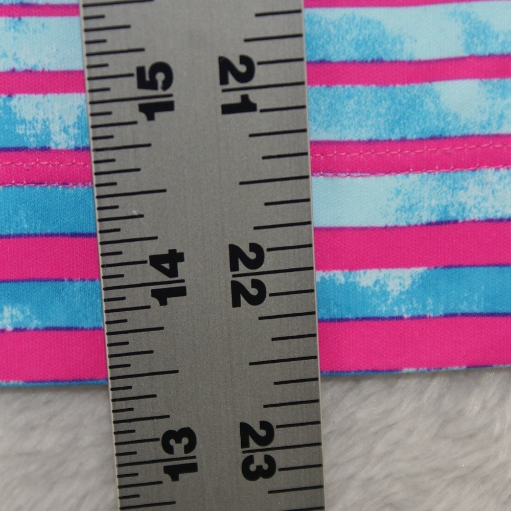 Slazenger Golf Womens XL Sleeveless Polo Shirt Pink Blue Striped Quarter Zip Top - Picture 7 of 8